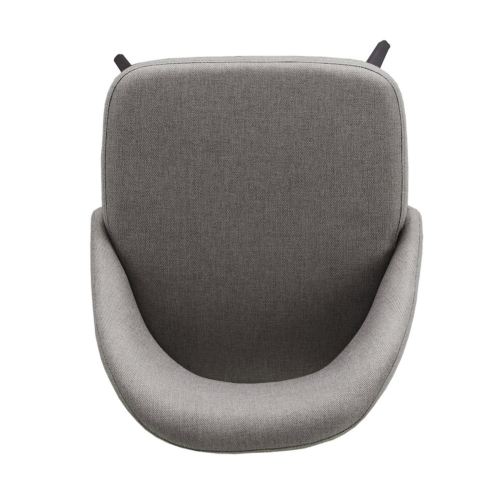 Set of 2, Iron Grey Finish Metal Grey Herringbone Fabric Swivel Bar Height Chair. Picture 7
