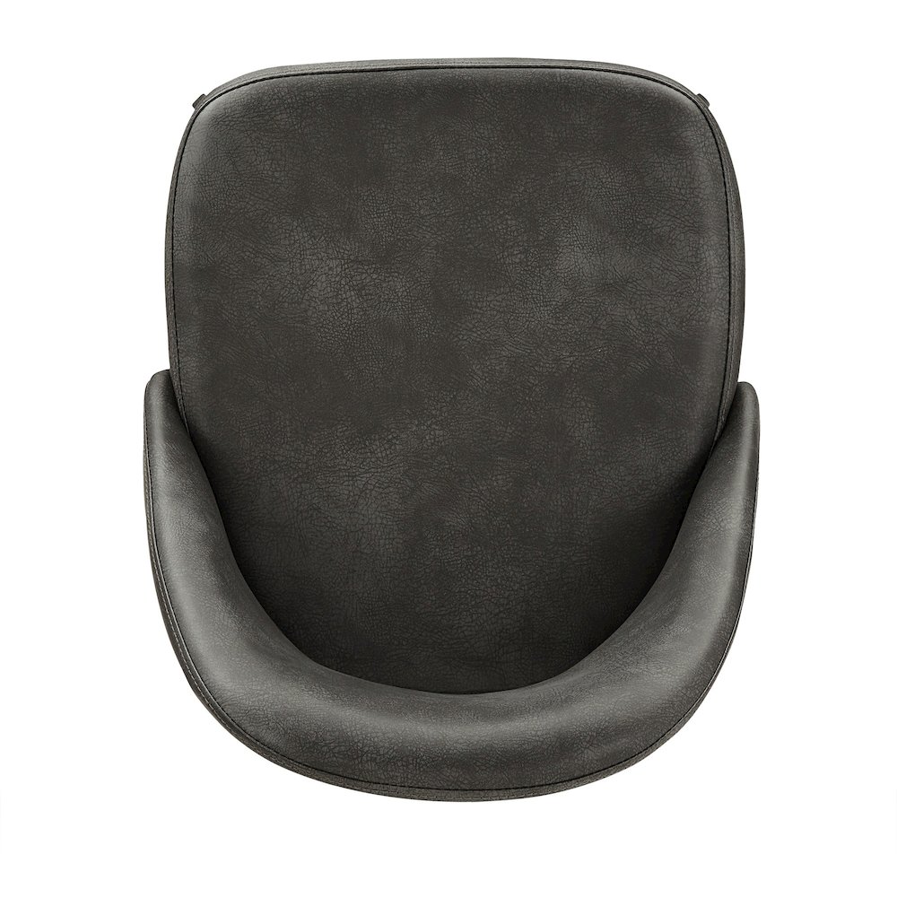 Set of 2, Iron Grey Finish Metal Dark Grey PU Swivel Bar Height Chair. Picture 8