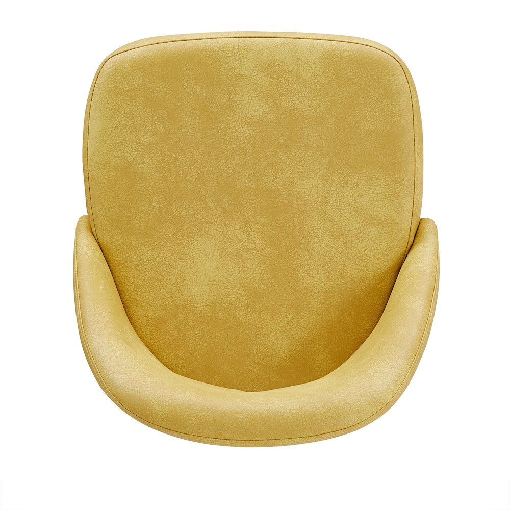Set of 2, Iron Grey Finish Metal Yellow PU Swivel Bar Height Chair. Picture 8