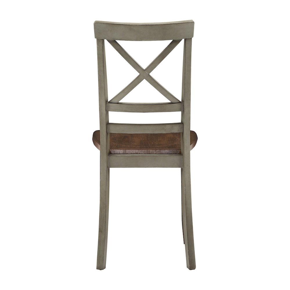 Two-Tone Rustic Oak & Antique Grey Finish 5Pc Pack Dining Set. Picture 7