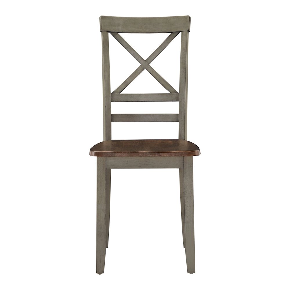 Two-Tone Rustic Oak & Antique Grey Finish 5Pc Pack Dining Set. Picture 5