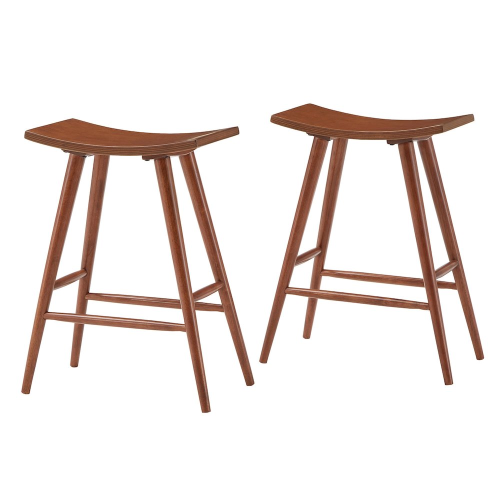 Set of 2, Oak Finish Counter Height Stool. Picture 7