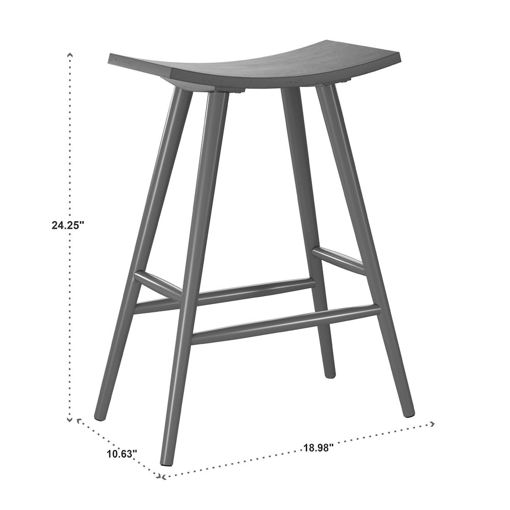Set of 2, Frost Grey Finish Counter Height Stool. Picture 3