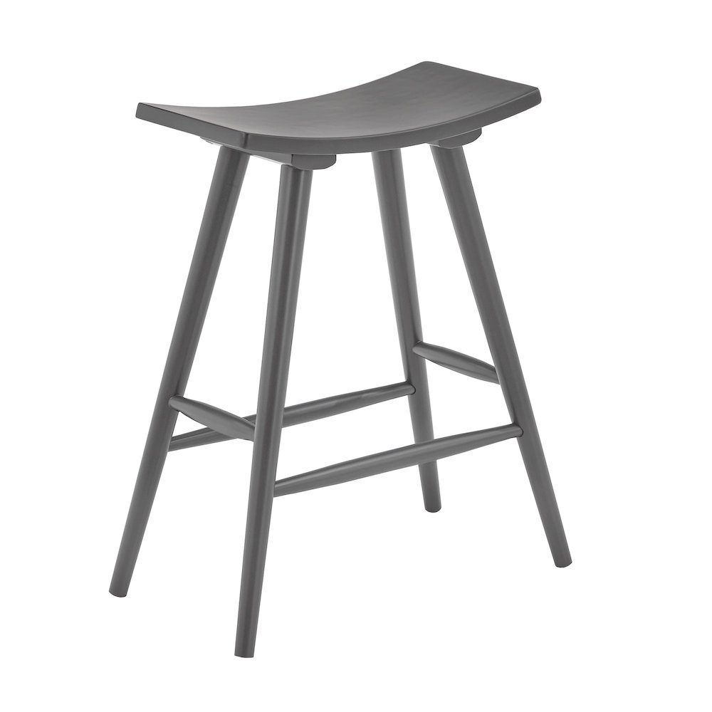 Set of 2, Frost Grey Finish Counter Height Stool. Picture 4