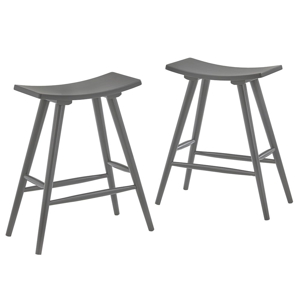 Set of 2, Frost Grey Finish Counter Height Stool. Picture 5