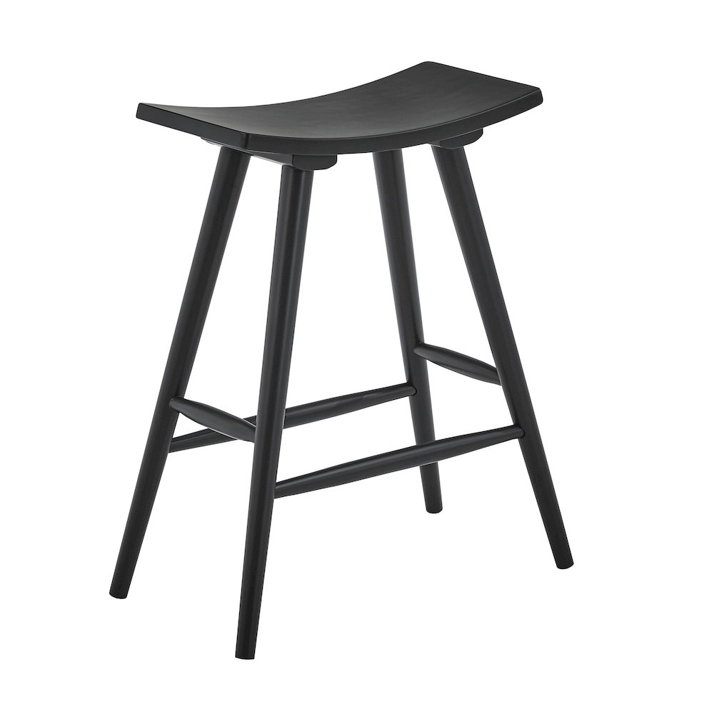 Set of 2, Vulcan Black Finish Counter Height Stool. Picture 4
