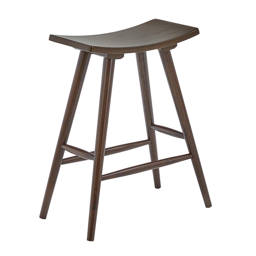 Set of 2, Dark Walnut Finish Counter Height Stool. Picture 4