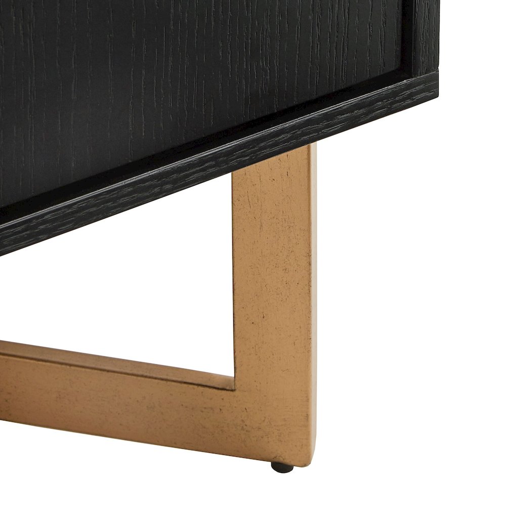 Black Finish Server With Gold Metal Base. Picture 3