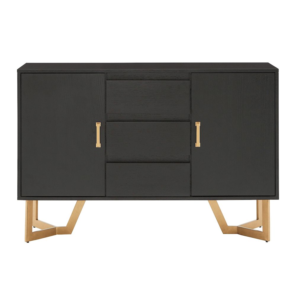 Black Finish Server With Gold Metal Base. Picture 6