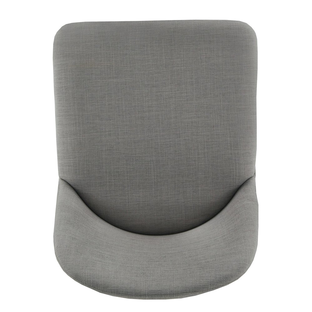Set of 2, Gold Finish Flint Grey Linen Dining Chair. Picture 6