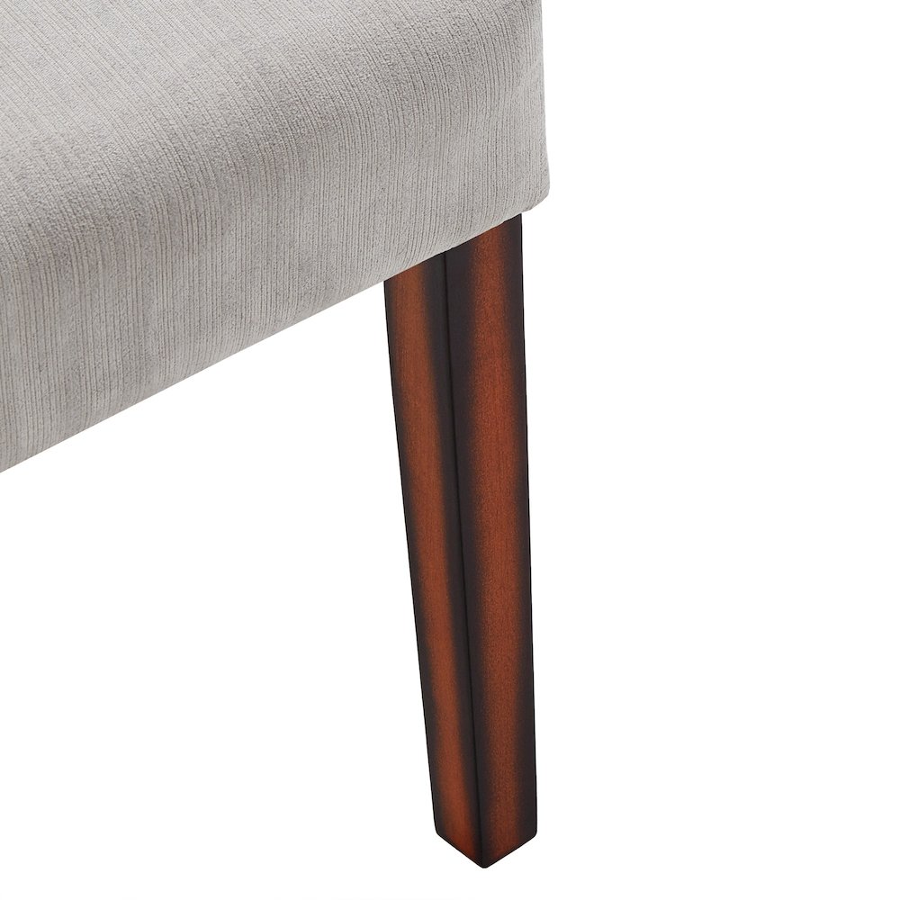 Set of 2, Espresso Finish Silver Grey Chenille Parson Chair. Picture 3