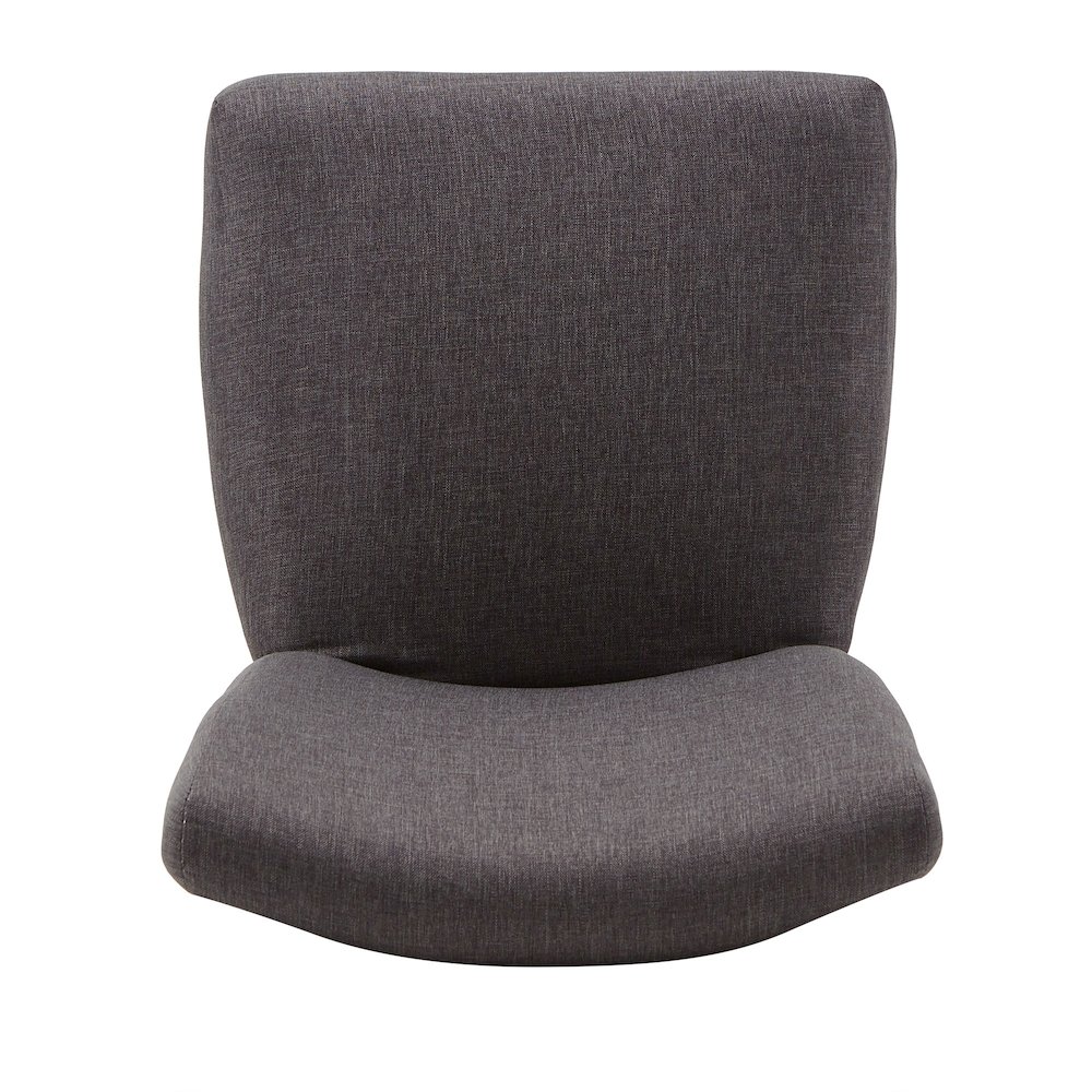 Set of 2, Espresso Finish Dark Grey Fabric Parson Chair. Picture 6