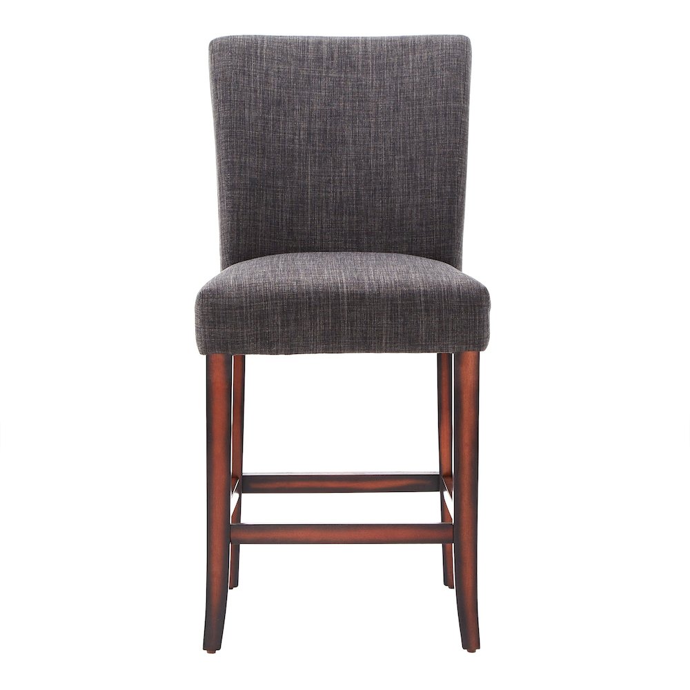 Set of 2, Espresso Finish Dark Grey Linen 26"H Counter Height Chair. Picture 5