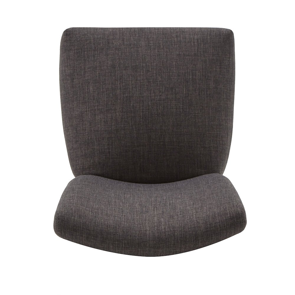 Set of 2, Espresso Finish Dark Grey Linen Parson Chair. Picture 6