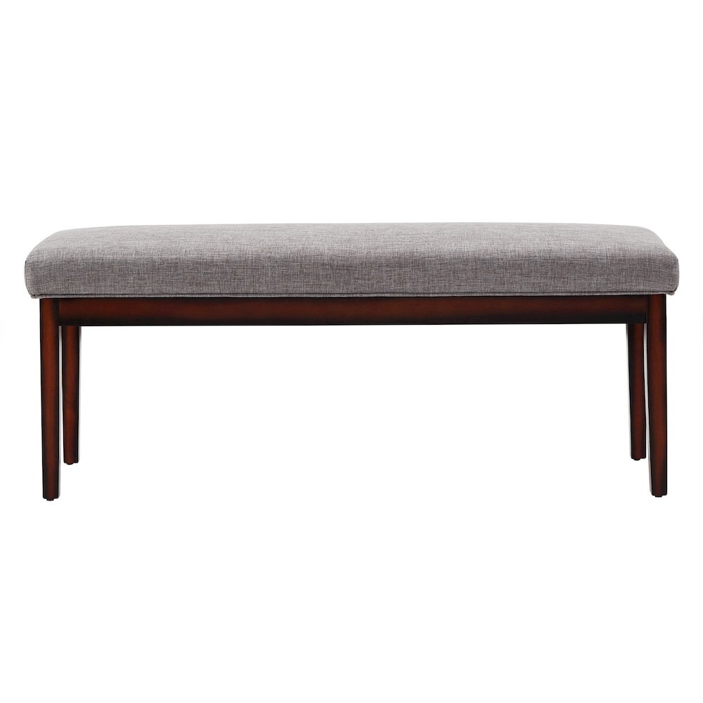 Espresso Finish Grey Linen 52"W Bench. Picture 5