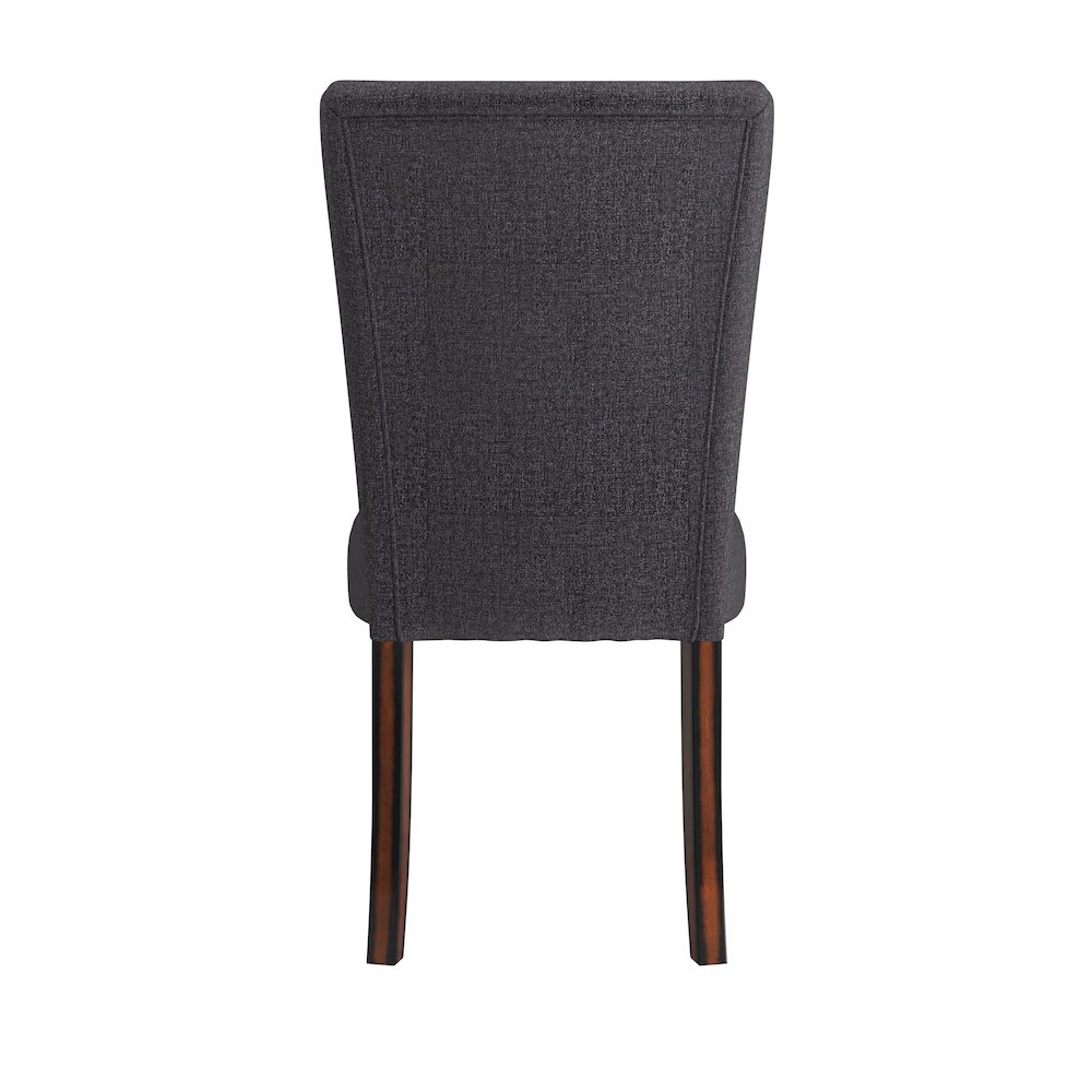 Set of 2, Espresso Finish Black Heathered Weave Parson Chair. Picture 7