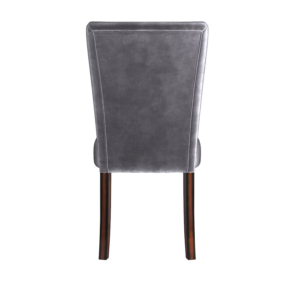 Set of 2, Espresso Finish Blue Velvet Parson Chair. Picture 7