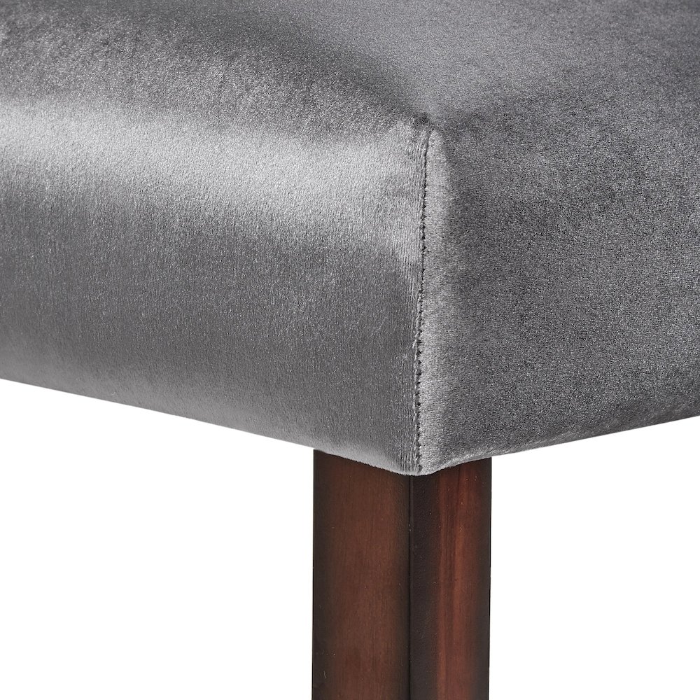 Set of 2, Espresso Finish Blue Velvet Parson Chair. Picture 3