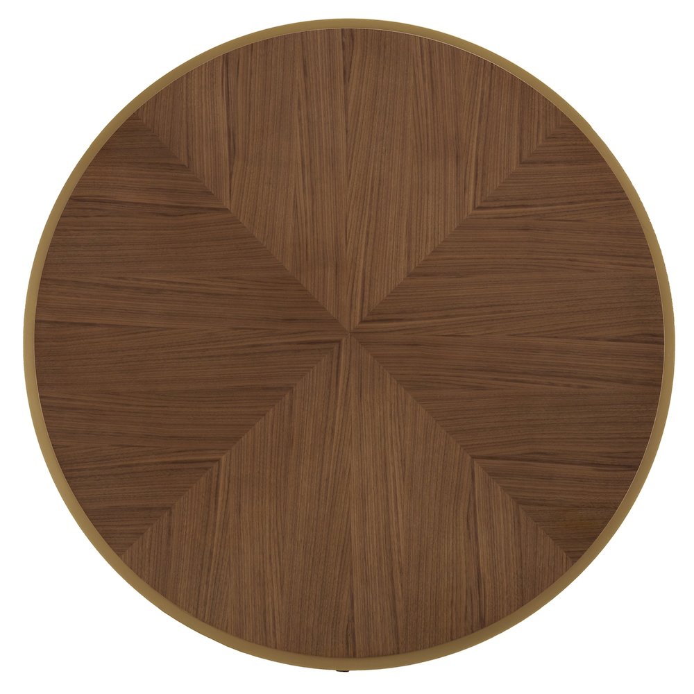 Natural Finish Dining Table With Gold Metal Base. Picture 5