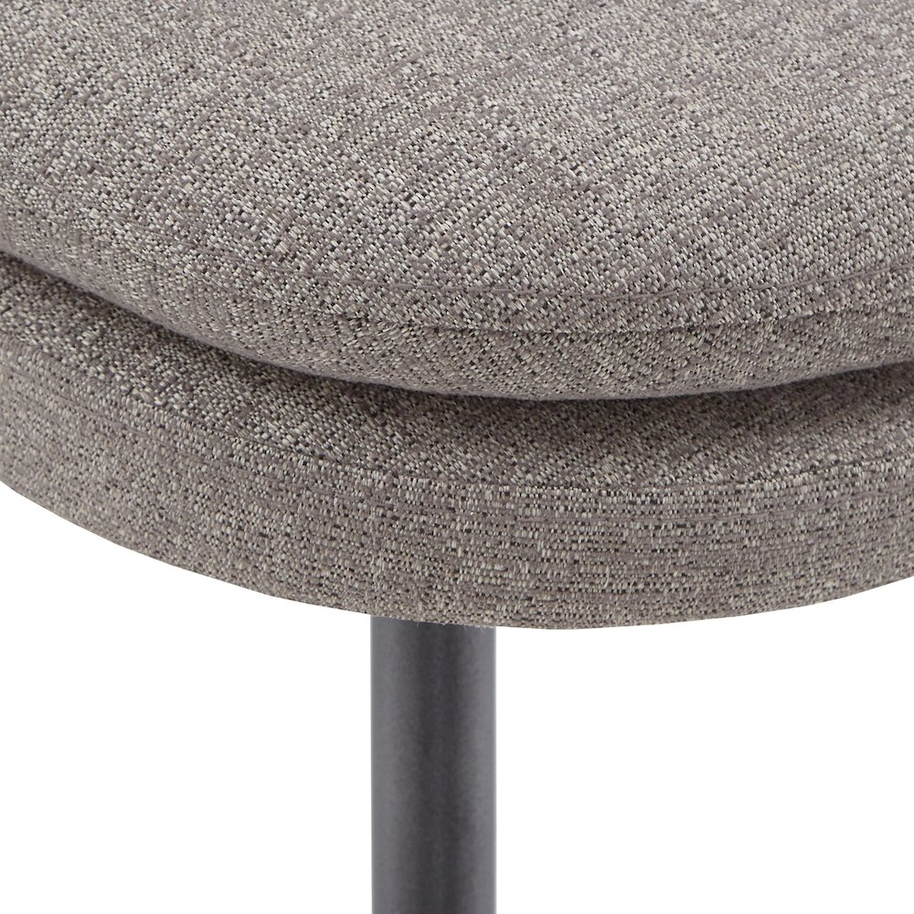 Set of 2, Iron Grey Finish Metal Dark Grey Chenille Dining Chair. Picture 3