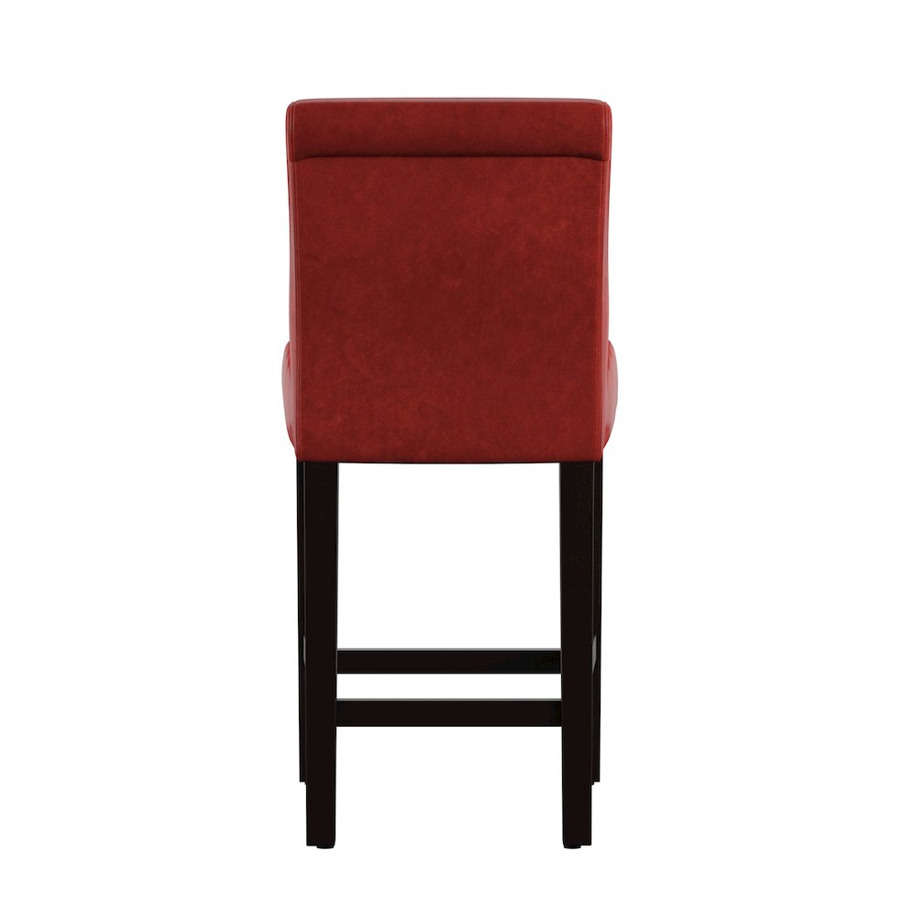 Set of 2, Warm Red Vinyl Counter Height Chair. Picture 4