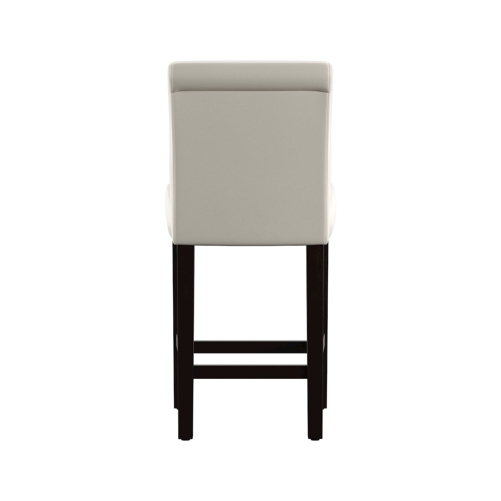 Set of 2, White Vinyl Counter Height Chair. Picture 4