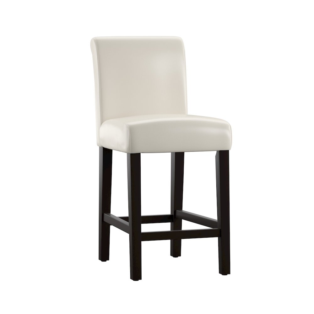 Set of 2, White Vinyl Counter Height Chair. Picture 3
