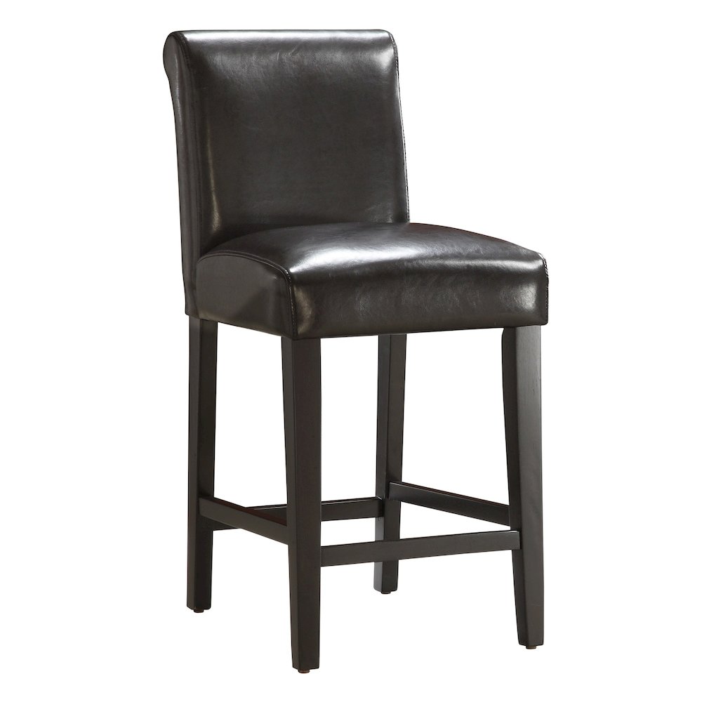 Set of 2, Dark Brown Vinyl Counter Height Chair. Picture 6