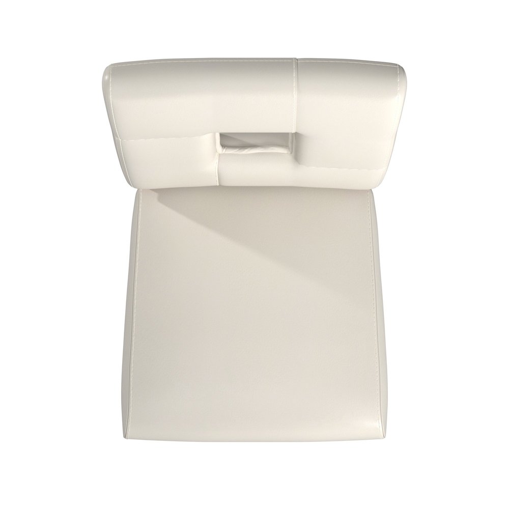 Set of 2, Cherry Finish  White Vinyl Side Chair. Picture 3