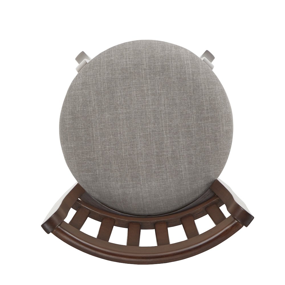 Grey Linen Swivel Bar Height Chair. Picture 6