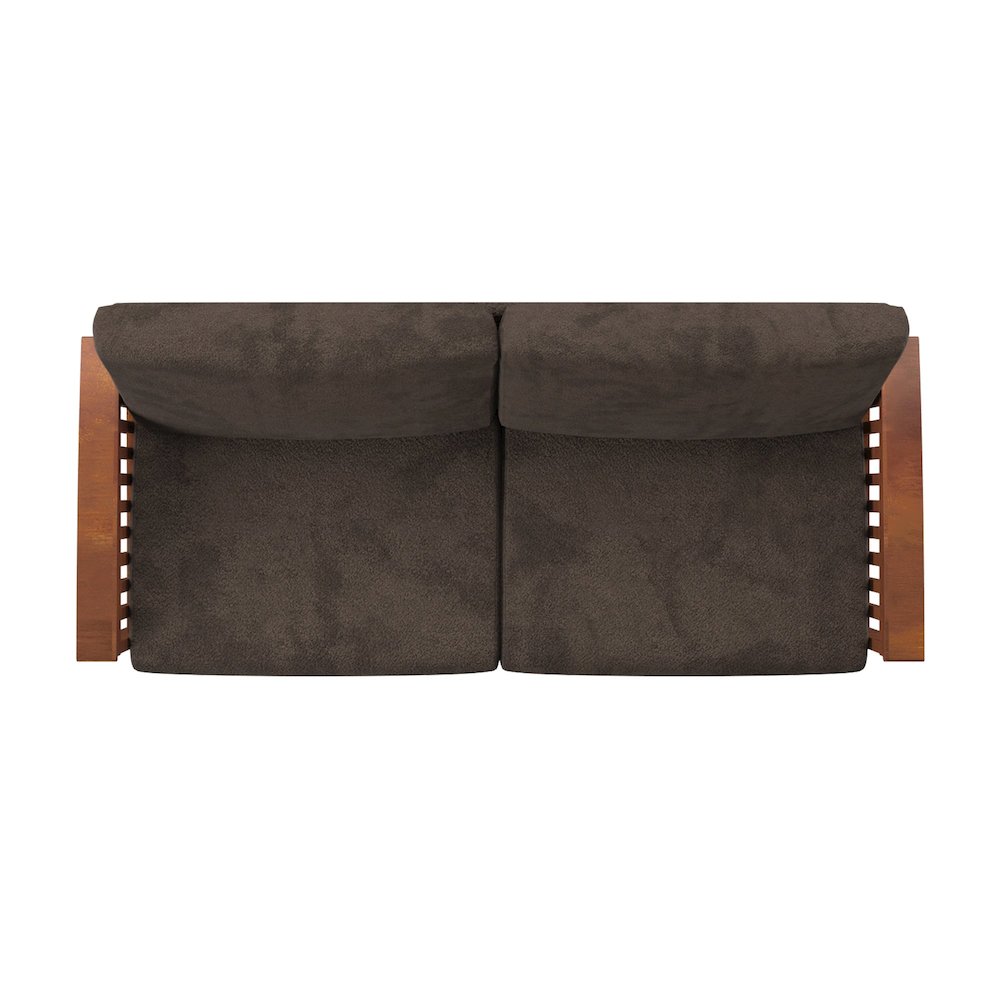 Dark Brown Champion Fabric Mission  Sofa. Picture 7