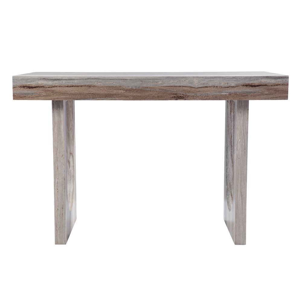 Chadkirk Faux Marble Writing Desk in Brown Color. Picture 2