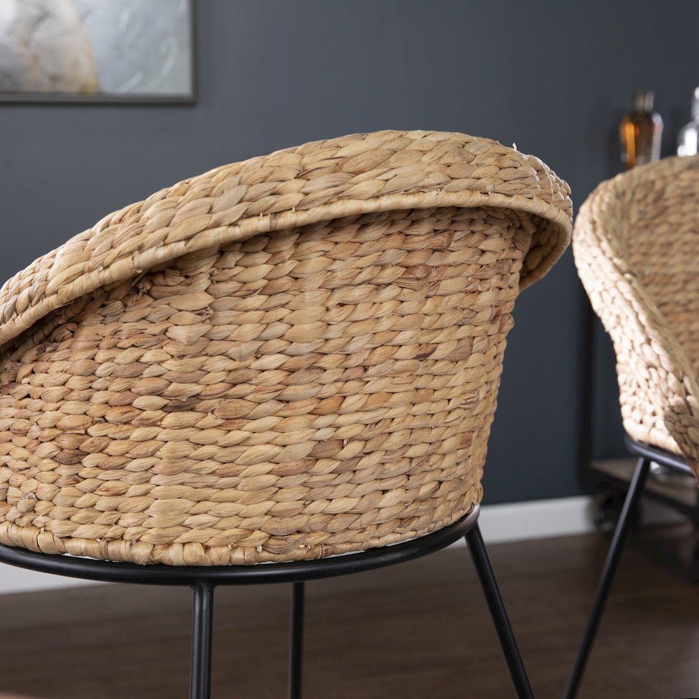 Landrine Water Hyacinth Counter Stools – 2pc Set. Picture 3