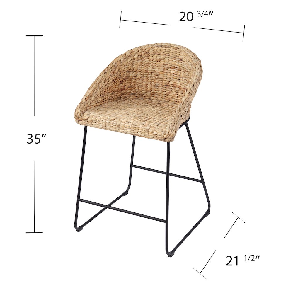 Landrine Water Hyacinth Counter Stools – 2pc Set. Picture 5