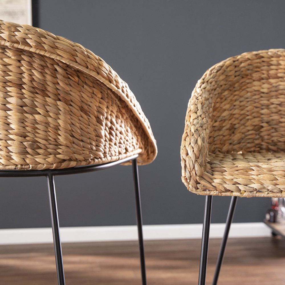 Landrine Water Hyacinth Bar Stools – 2pc Set. Picture 4