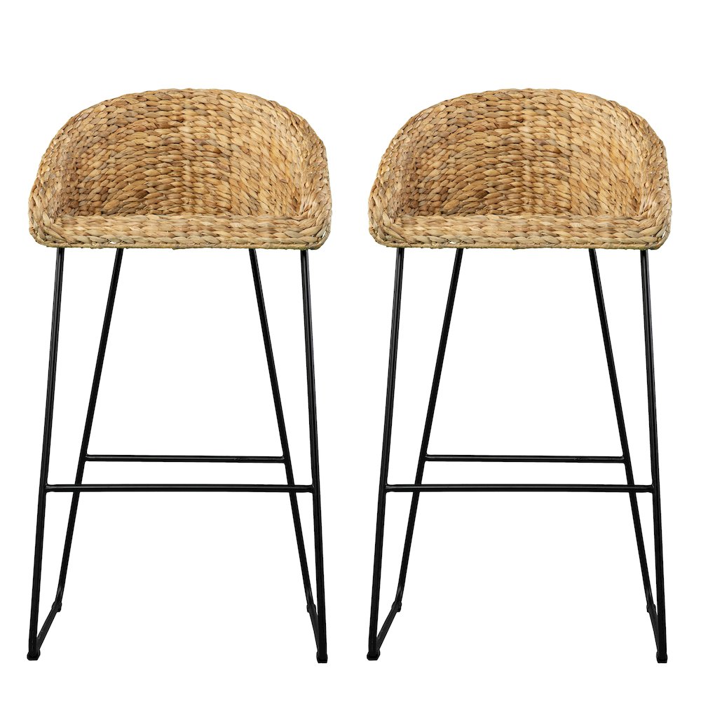 Landrine Water Hyacinth Bar Stools – 2pc Set. Picture 6