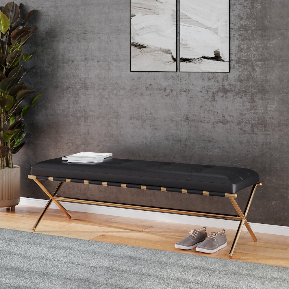 Clairvoix Upholstered Entryway Bench. Picture 2