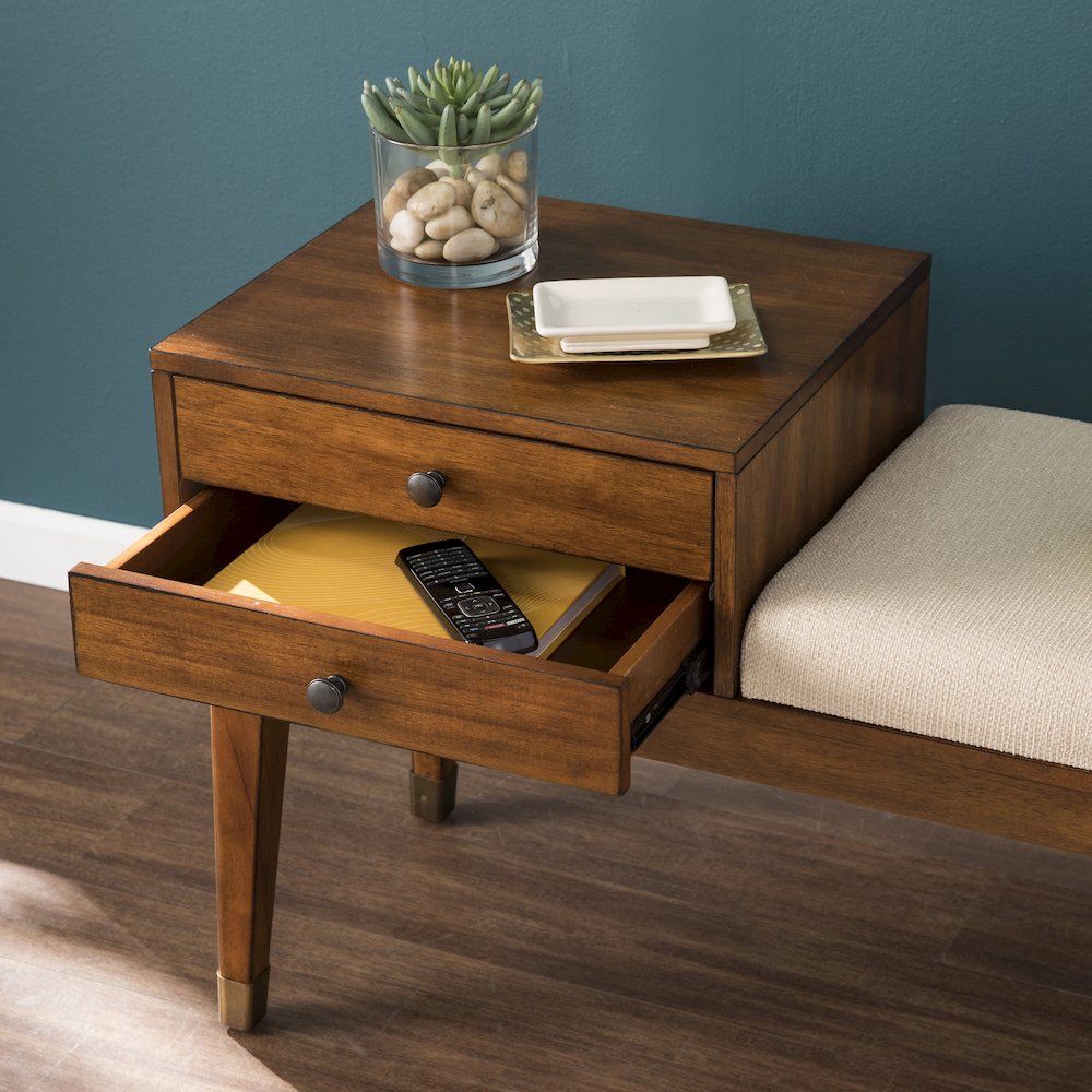 Rhoda Upholstered Bench with Storage. Picture 3