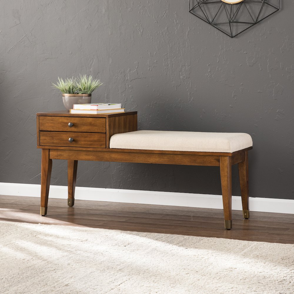 Rhoda Upholstered Bench with Storage. Picture 2