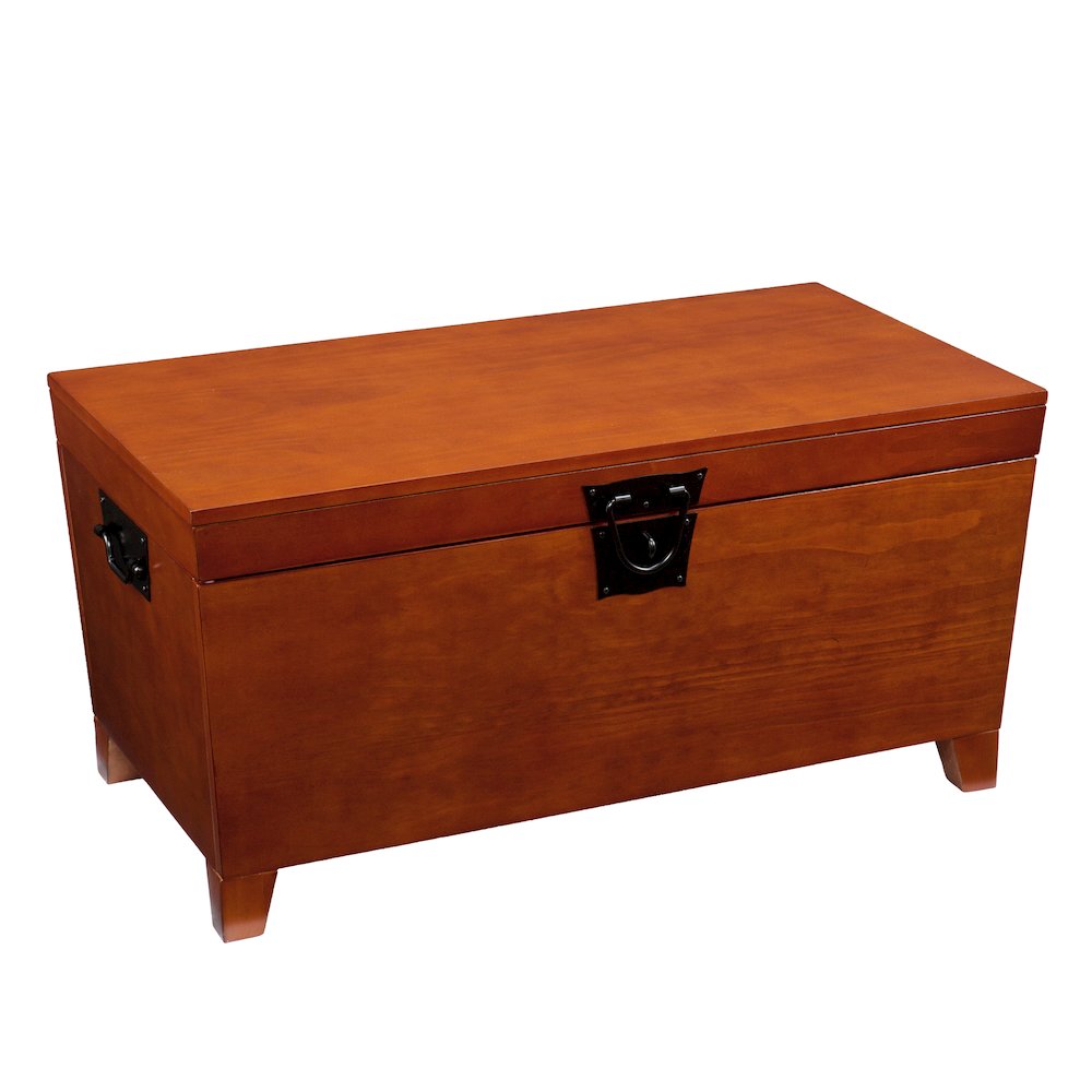 Pyramid Lift-Top Trunk Coffee Table in Brown Color. Picture 1