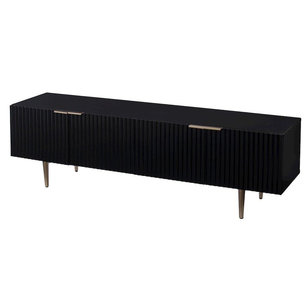 Pilston 4-Door Media Console in Black Color. Picture 1