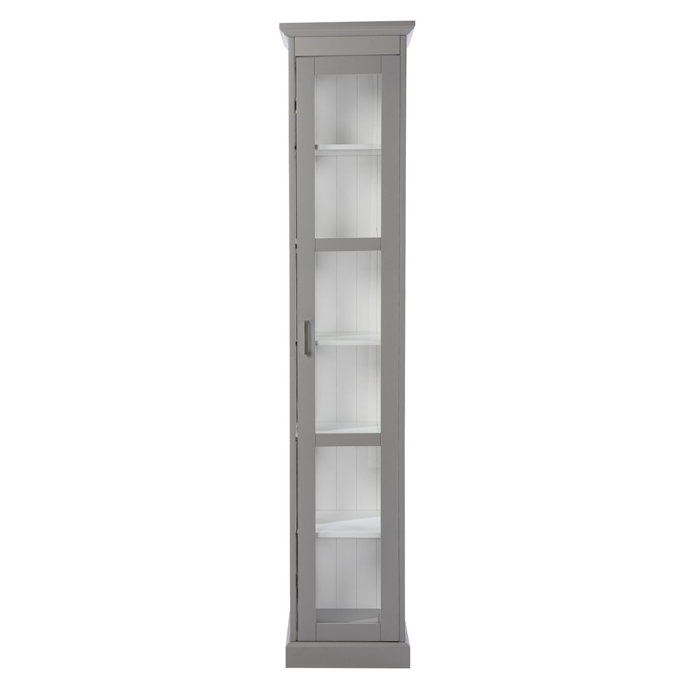 Balterley Curio Cabinet with Glass Door in Grey Color. Picture 2