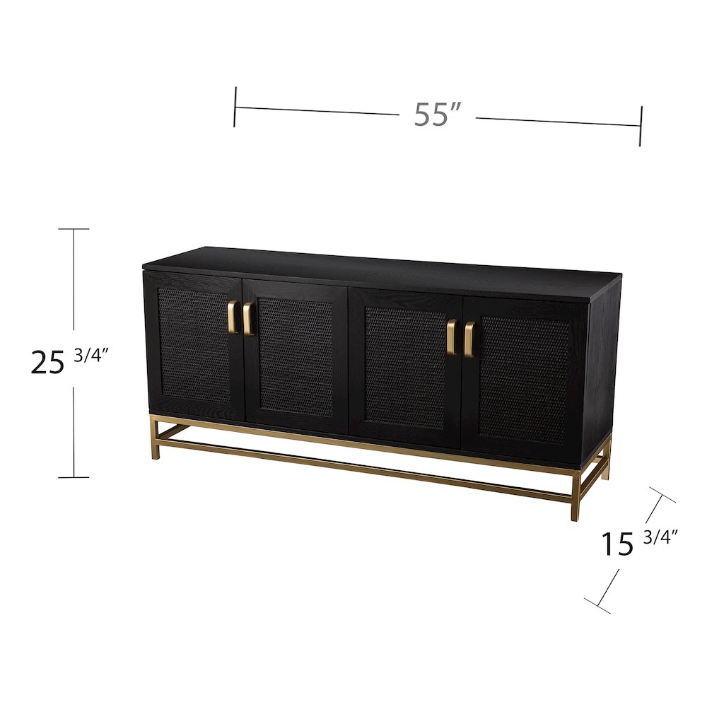 Rolliston Contemporary 4-Door Media Console in Black Color. Picture 5