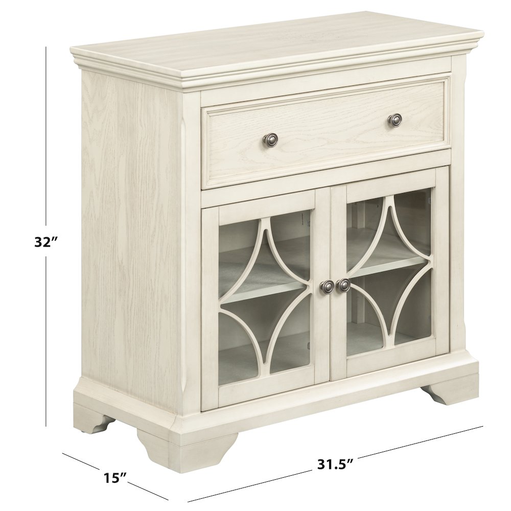 David Two Door One Drawer Cabinet - Cream. Picture 2