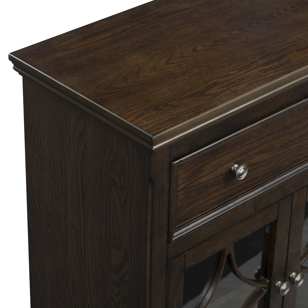 David Two Door One Drawer Cabinet - Brown Oak. Picture 1