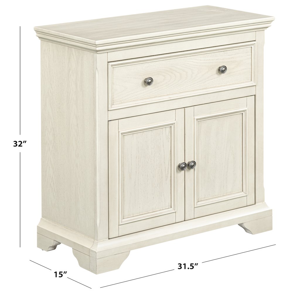 Reid Two Door One Drawer Cabinet - Cream. Picture 2