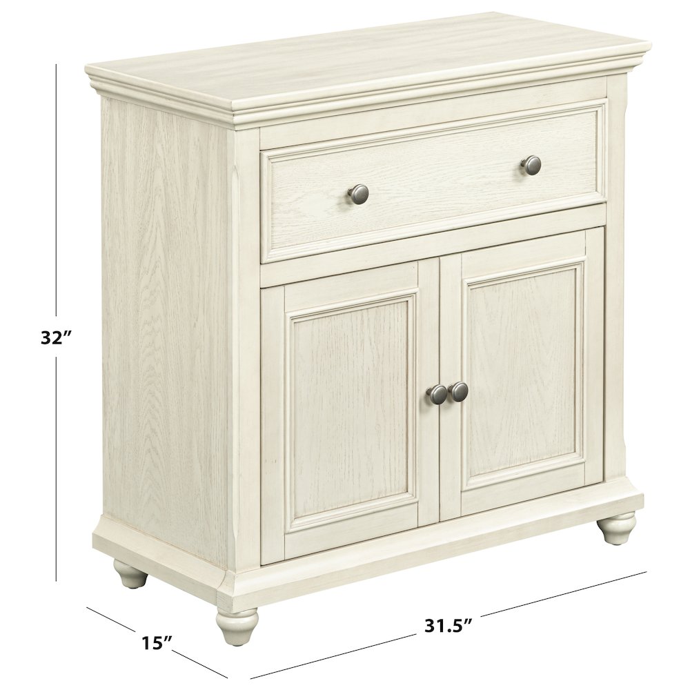 Carl Two Door One Drawer Cabinet - Cream. Picture 2