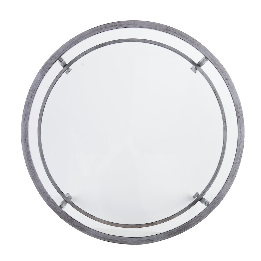 Jaymes Metal/Glass Round Cocktail Table - Silver. Picture 7