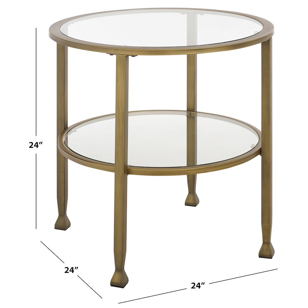 Jaymes Metal/Glass Round End Table. Picture 2