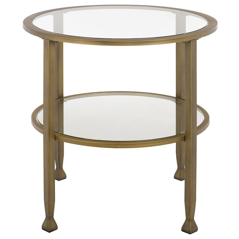 Jaymes Metal/Glass Round End Table. Picture 3